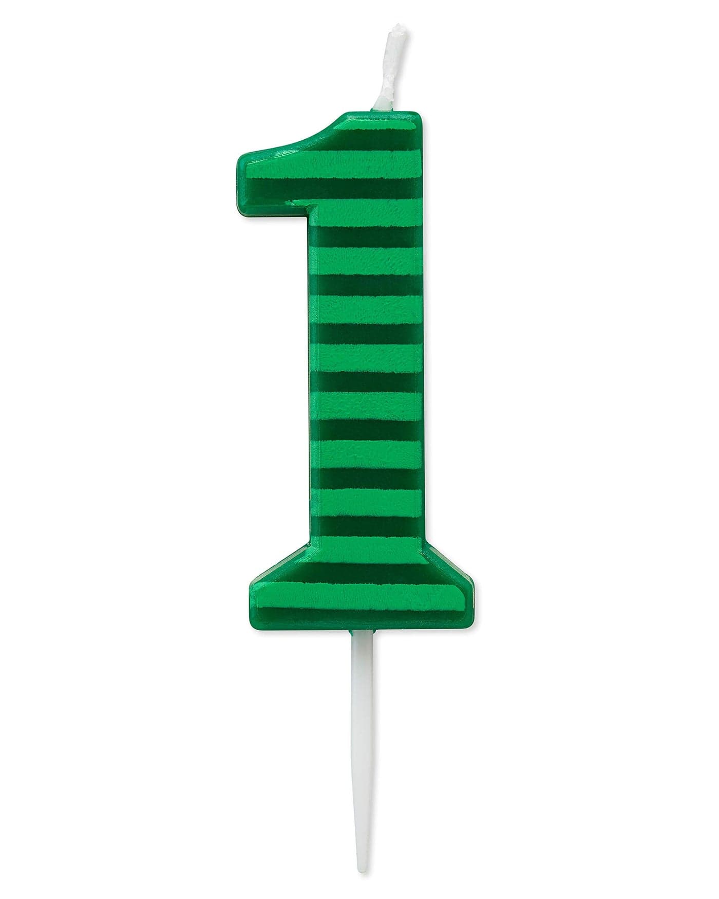 Papyrus Number 1 Birthday Candle Green Stripes 1Count