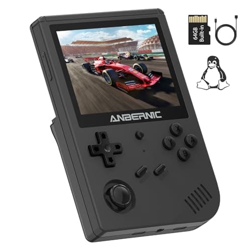HAIHUANG RG351V Handheld Game Console,Plug & Play Video Games Built-in WiFi Online Sparring 64G TF Card,Portable Game Console 3.5 Inch IPS Screen 2521 Games (Transparent Black)