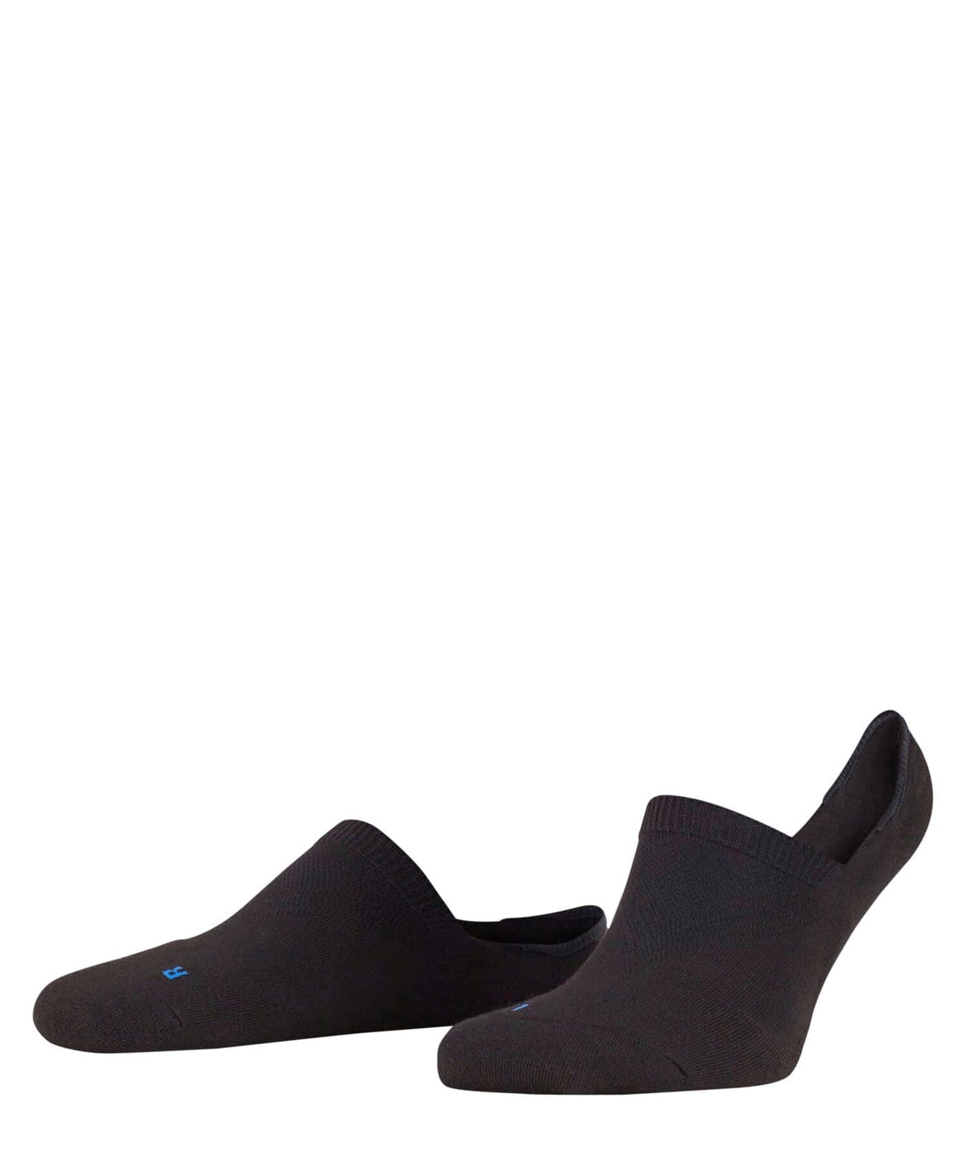 FALKE Unisex Cool Kick No Show Socks, Breathable, Cooling Effect, Polyester, Low Cut, Non Slip Heel Grip, Coolmax, Black (Black 3000), 9-10, 1 Pair