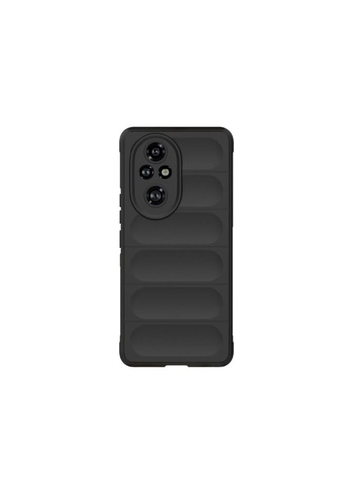 for Honor 200 Pro 5G Case Cover, Heavy Duty 4D Striped Pattern Sensory Soft Silicone Full Portection Shockproof Phone Case for Honor 200 Pro 5G, Black
