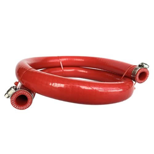 Bekelan 16MM 58 X 10FT Red High Temp Reinforced Silicone Heater Tubing Hose Radiator Coolant Straight LineWork Pressure 145PSI4ply Reinforced5MM Thick2 Clamp