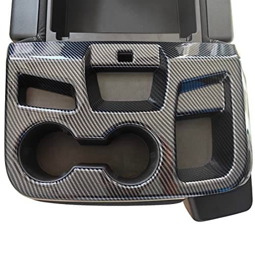 Ruihe Carbon Fiber Color Central Water Cup Frame Cover Trim Fit for Chevy Silverado GMC Sierra 1500 2500 3500 HD 2019 2020 2021 2022 2023 2024 2025 Chevrolet