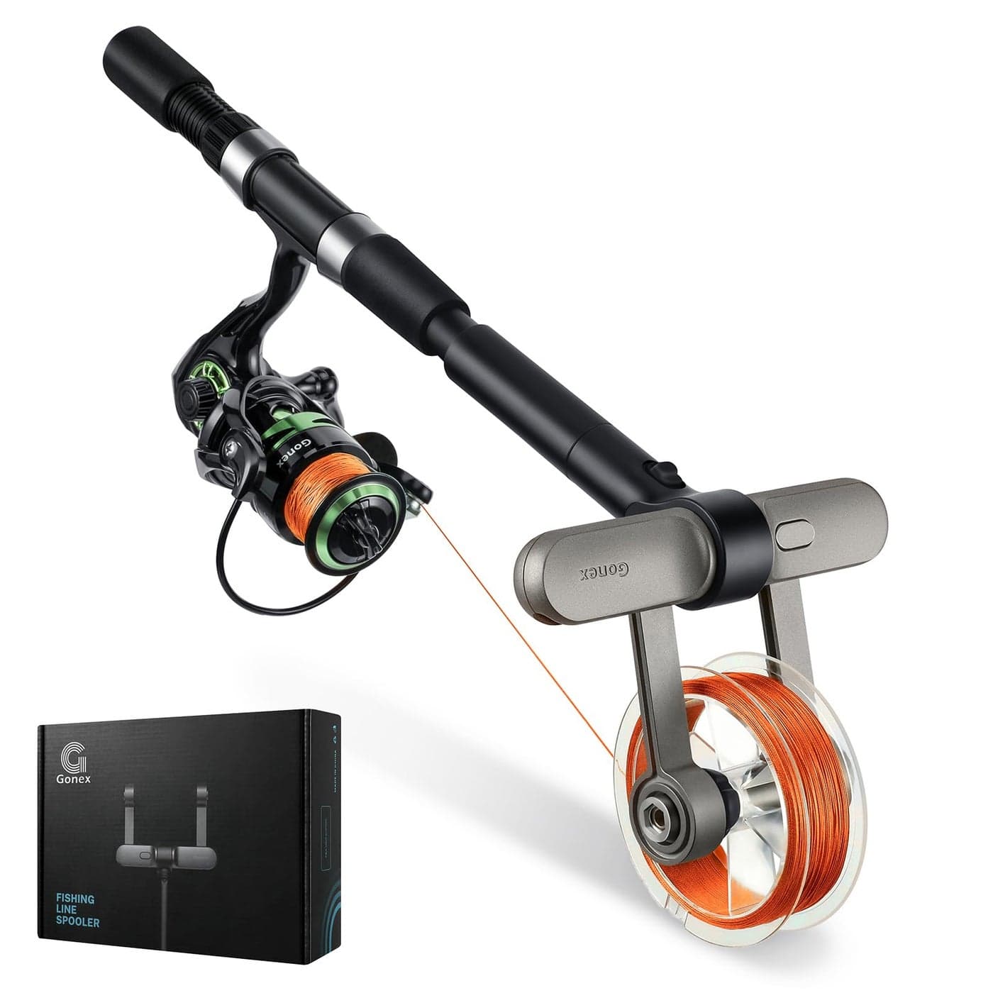 Gonex Fishing Line Spooler with Unwinding Function Installation-Free Fishing line Winder Spooler for Spinning Reel Cast Reel and Spincast Reel Spool Spooling Station System
