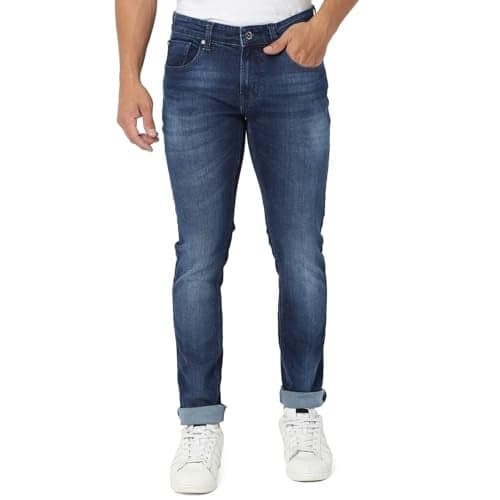 Spykar Men's Skinny Fit Low-Rise Casual Jeans Dark Blue