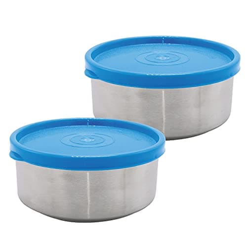 Wonder Chroma 600 Airtight Leakproof Stainless Steel Container, 600 ml, 2 Piece, Blue