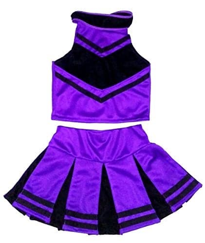 Total 2550 Little Girls' Cheerleader Cheerleading Outfit Uniform Costume Cosplay Halloween Violet/Black (S / 2-5)