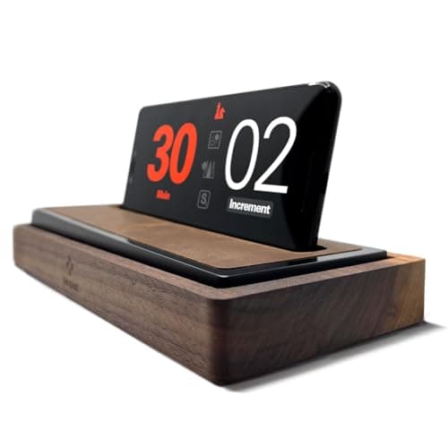 Tempest Chess Clock Hybrid Phone Dock App Large Display Chess Timer for Casual Club Play iOS Android for Chess Backgammon Go Scrabble Pool Warhammer and More Deluxe