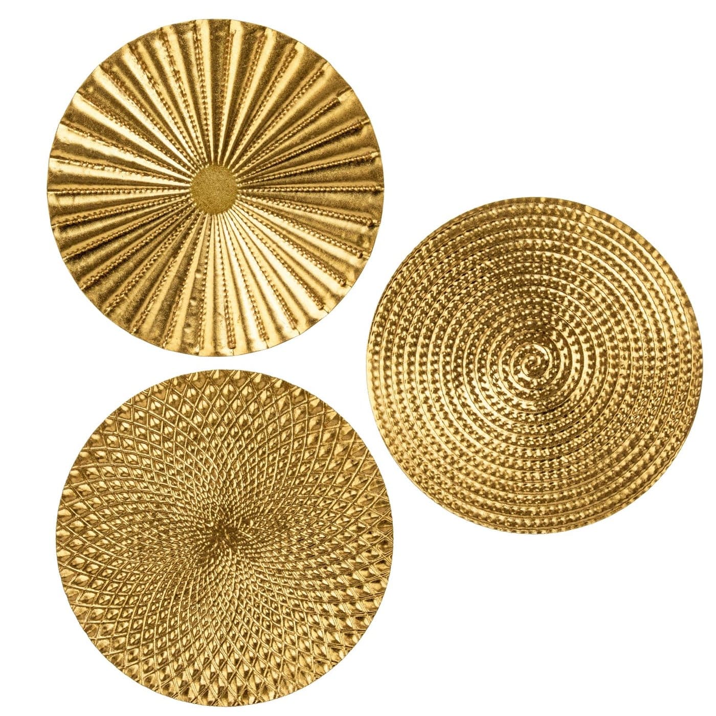 Briful 12 Gold Wall Dcor Pack of 3 Metal Starbursts Radial Plate Wall Art Modern Accent Hanging Wall Decorations For Home Office Bedroom Or Living Room Wall Sculptures