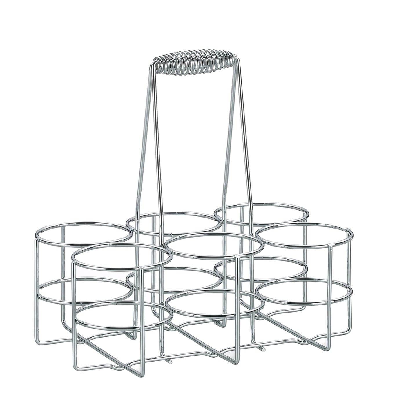 Kela bottle carrier 6 bottles chromeplated metal bottle cage bottle holder for glass and PET bottles up to 15 litres beer carrier glossy