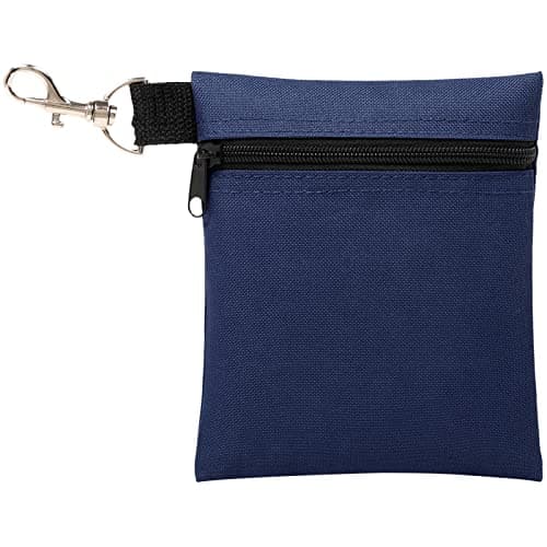 BuyAgain Golf Tee Pouch, 5.62 X 6.87 Inch Professional Zipper Golf Tee/Ball Pouch Bag With Metal Lobster Claw Clip.