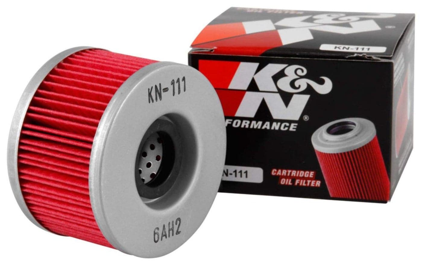 KN Motorcycle Oil Filter High Performance Premium Designed to be used with Synthetic or Conventional Oils Fits Select Honda Vehicles KN111