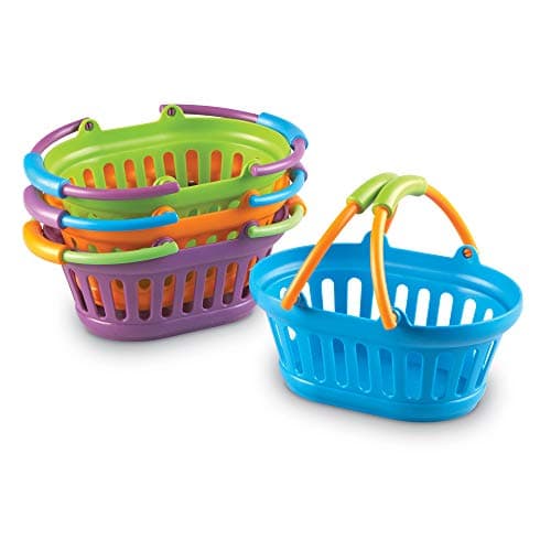 Learning Resources New Sprouts Stack of Baskets - 4 Pieces, Ages 18 mos+ Toddler Pretend Play Toys, Play Grocery Basket, Perfect for Easter Baskets