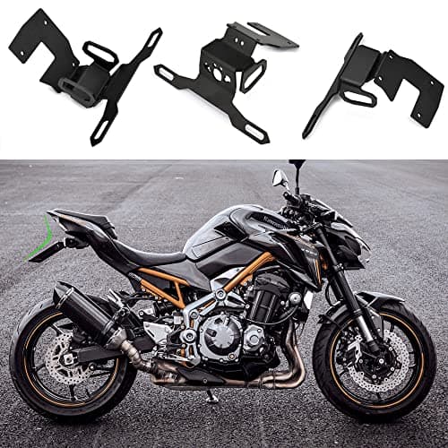 LEDISHUN Motorcycle Tidy Tail Fender Eliminator License Plate Bracket Holder Fit For Kawasaki Z900 SE ZH2 Z H2 Compatible with OEM Turn Signal LightLicense Plate Light