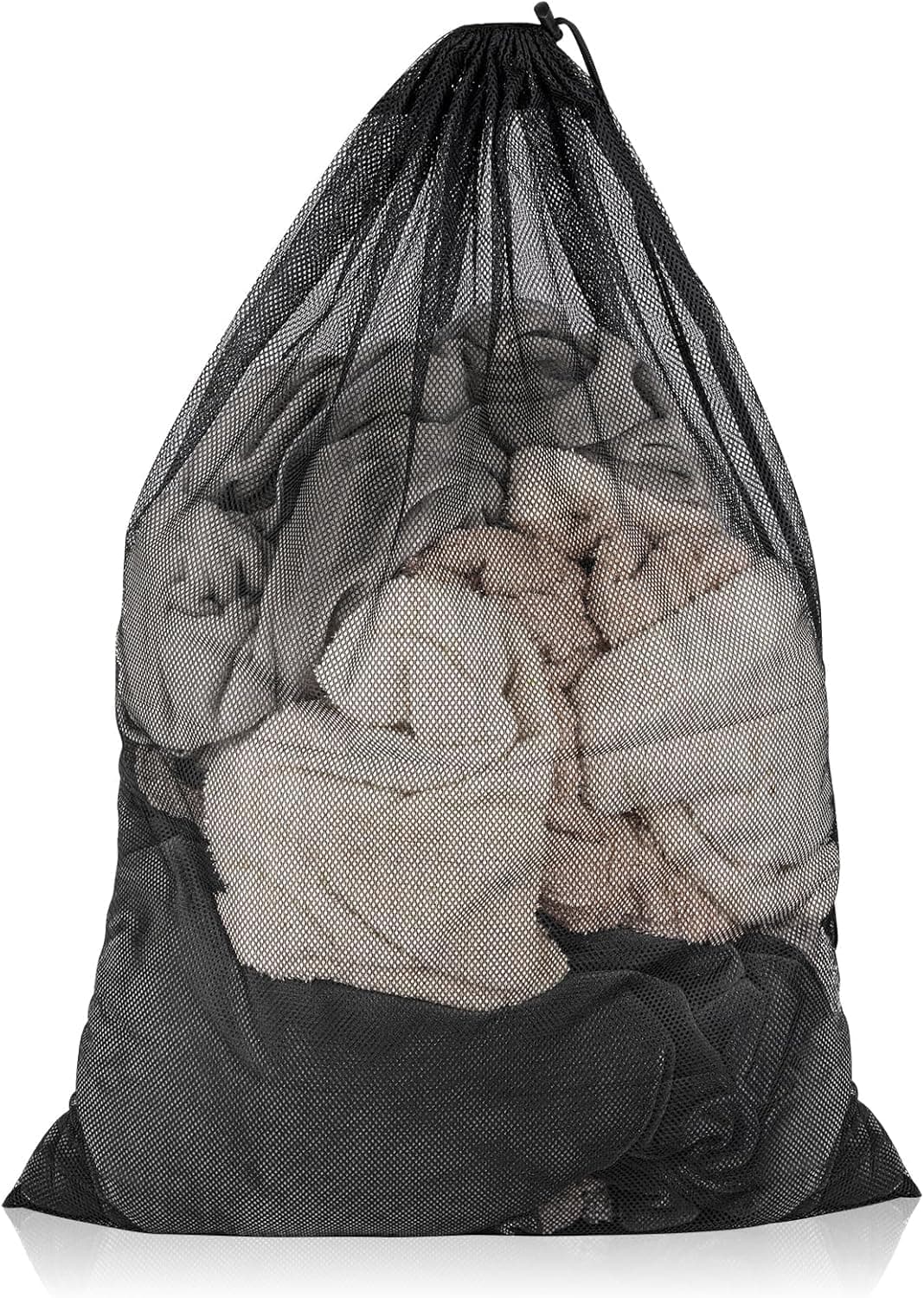 MUTMAIN Mesh laundry Bag for washing machine Large, Clothes Organizer, Foldable Mesh Laundry Bag with drawstring closure, Cloth Storage Organizer, Travel Pouch Packing Bags, (Black, Pack of 1)