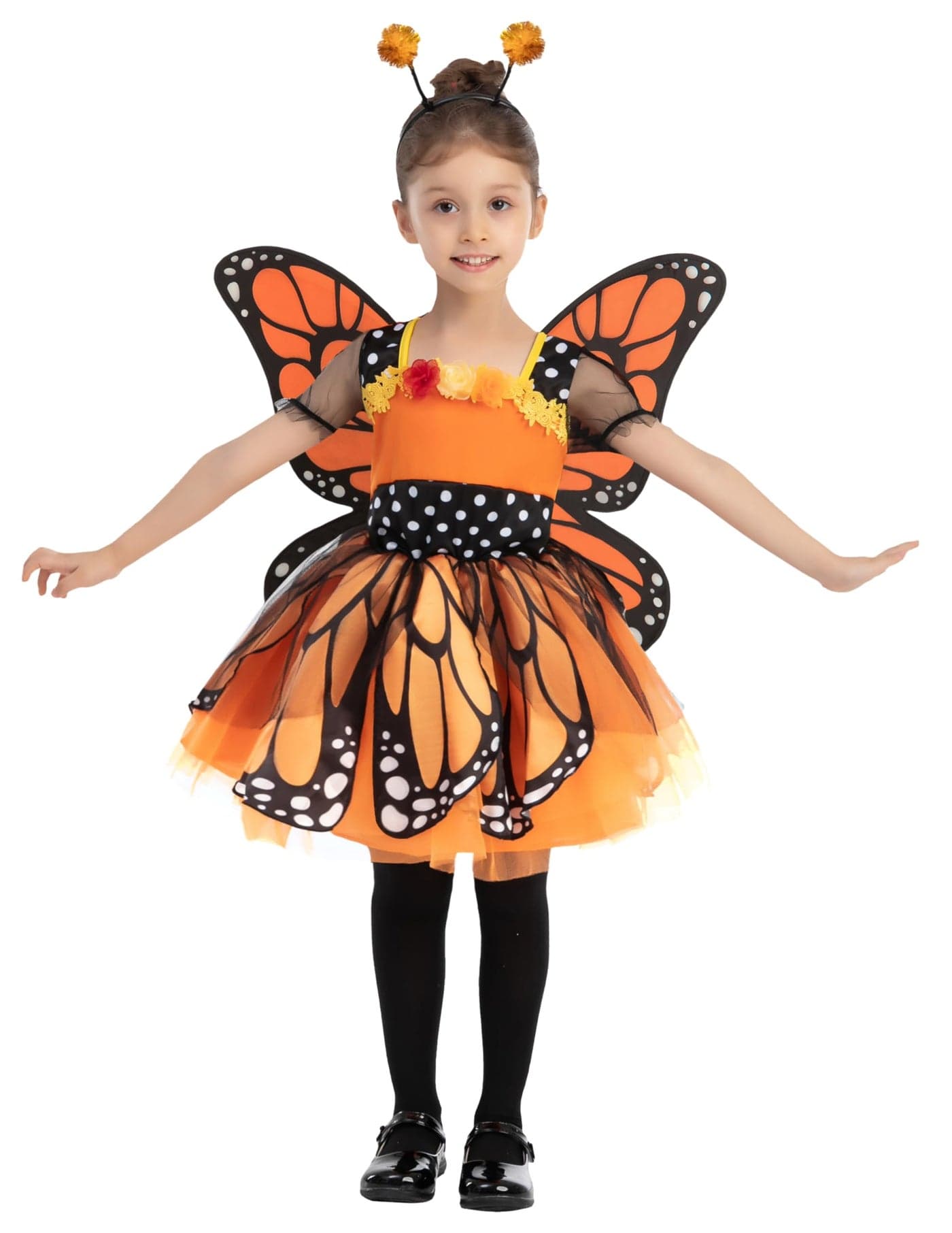 Spooktacular Creations Child Girls Butterfly Costume, Toddlers Fantasy Butterfly Outfit with Wings and Headband, Baby Dress for Kids Halloween Role Play Parties (Small (5-7 yr))