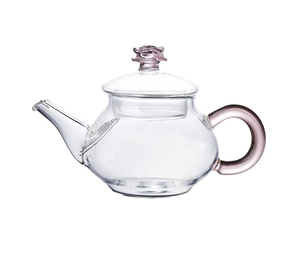 Mozacona Mini Tea Pot, Glass Teapot Small Tea Kettle for One person use,100ml