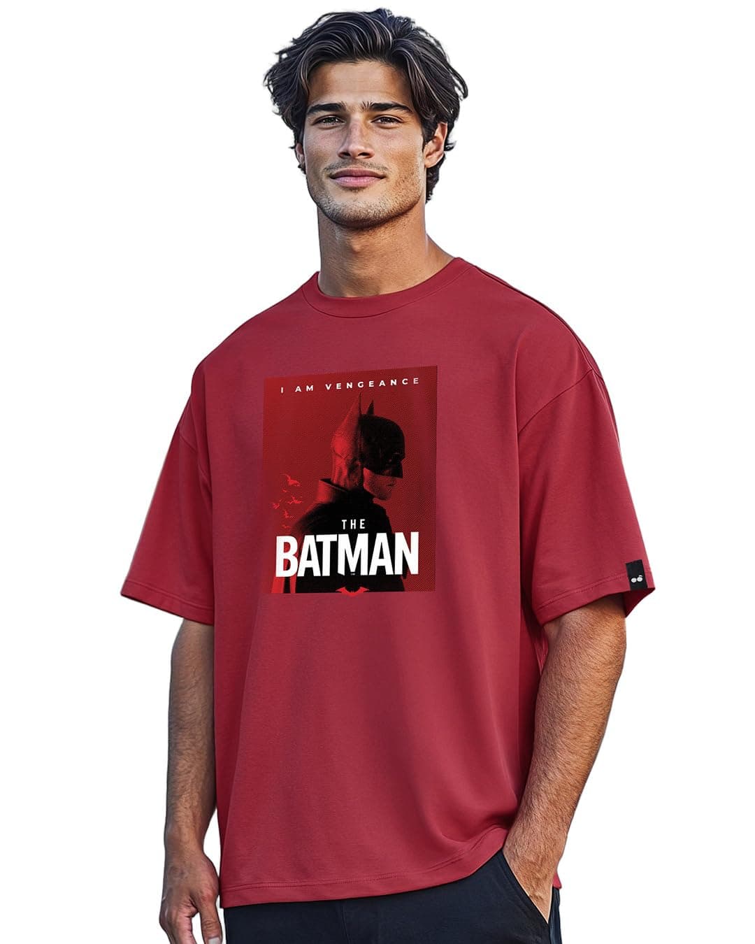 Bewakoof Official DC Merchandise Men's Graphic Print Oversized Fit Half Sleeve Round Neck Cotton T-Shirt