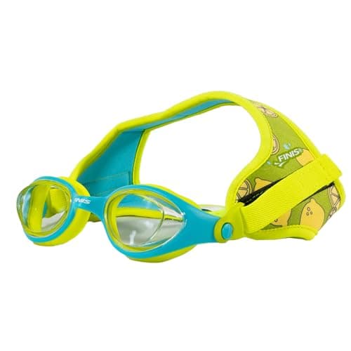 FINIS DragonFly Kids Swim Goggles - Ages 3-8 - UV Protection - Floating Neoprene Strap - Soft Silicone Fit - Lemon