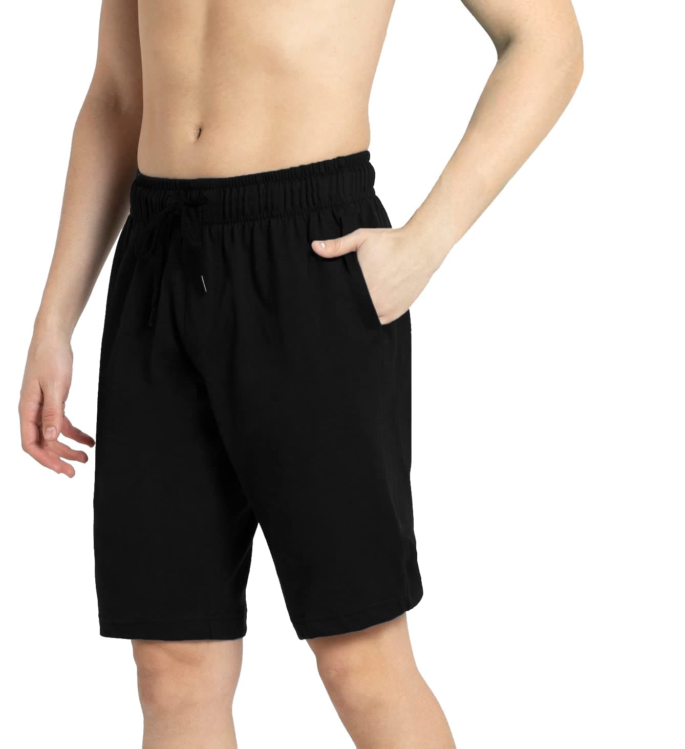 KART BLACK Plus Sizes Men's Cotton Knee Length Shorts (M,L,XL,XXL,XXXL,4XL,5XL) | Casual and Night Wear Men's Shorts (2XL, Black)
