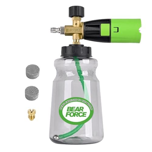 BEAR FORCE Innovative Pressure Washer Foam Cannon Pro+ (Thicker Suds, 3 Times of Life), 2026 Car Wash Snow Foam Blaster with One-Click Disassembly Technology + 1/4" Quick Plug, 34oz Bottle
