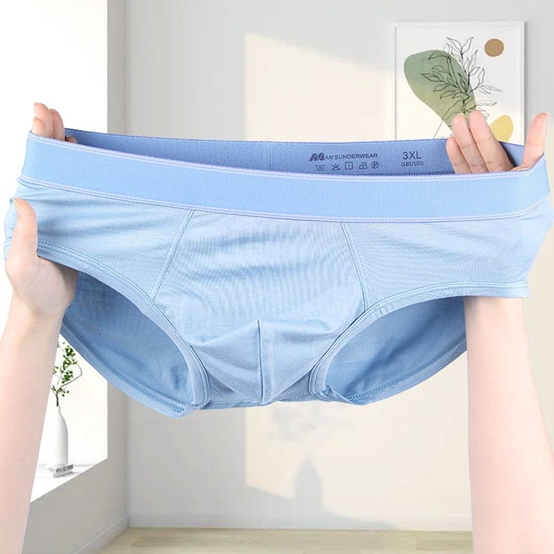 New Men'S Briefs Modal Cotton Breathable Mid-Waist Contrast Color Youth Briefs
