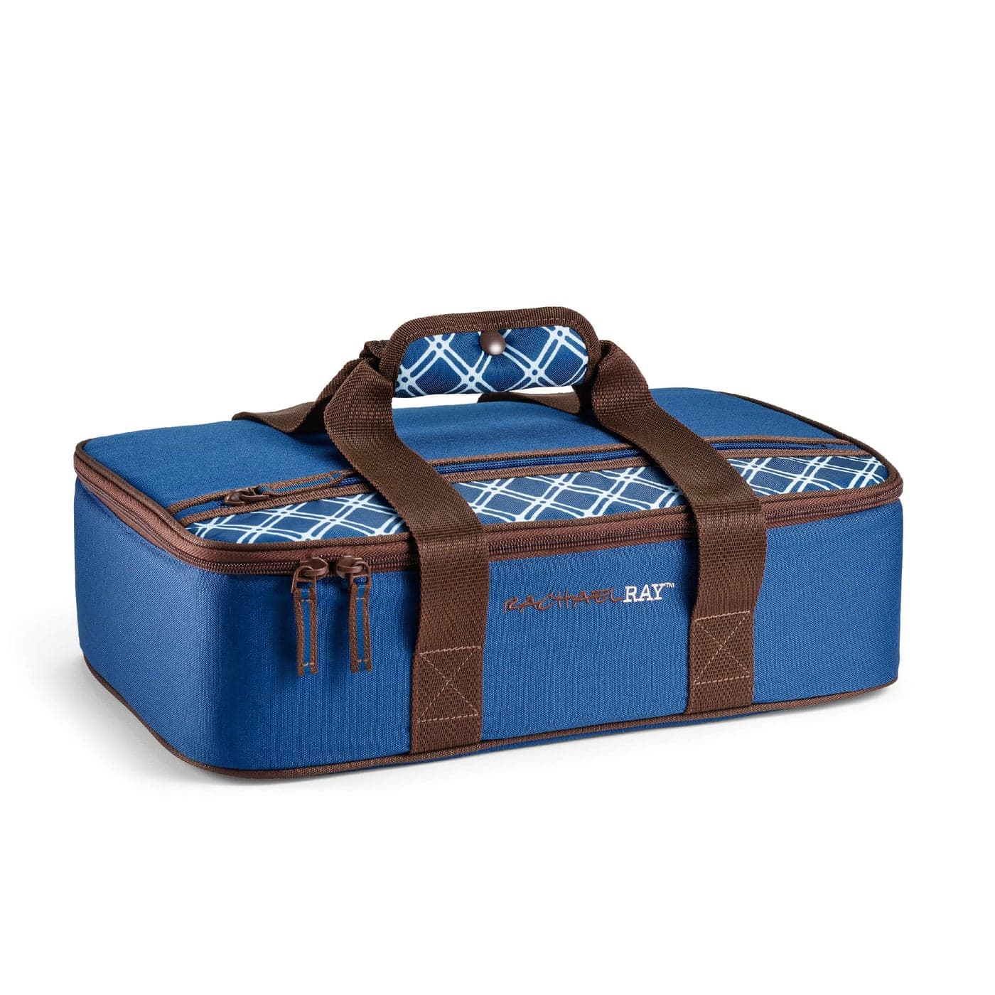 Rachael Ray Lasagna Lugger Insulated Casserole Carrier Standard Navy Plaid