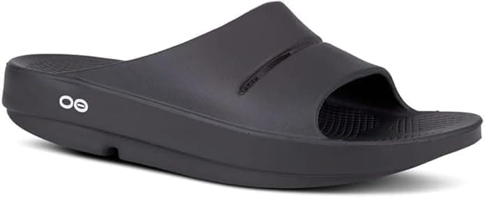 OOFOS OOahh Recovery Slide, Matte Black - Women’s Size 9, Men’s Size 7