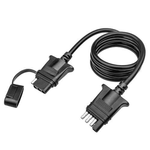 4 Pin Flat Trailer Extension Cable 48 4FT 18AWG 4 Way Trailer Wiring Conenctor Harness VehicleSide TrailerSide 4 Prong Trailer Light Plug Trailer Hitch Wire Heavy Duty Copper Jacket Cable