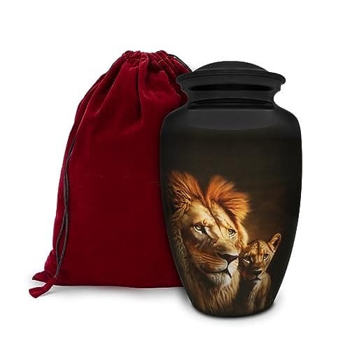 Honorary Memorials Urn - Urns for Human Ashes Adult Lion's Pride Memorial Decorative Cremation 200LB with Bag, Large
