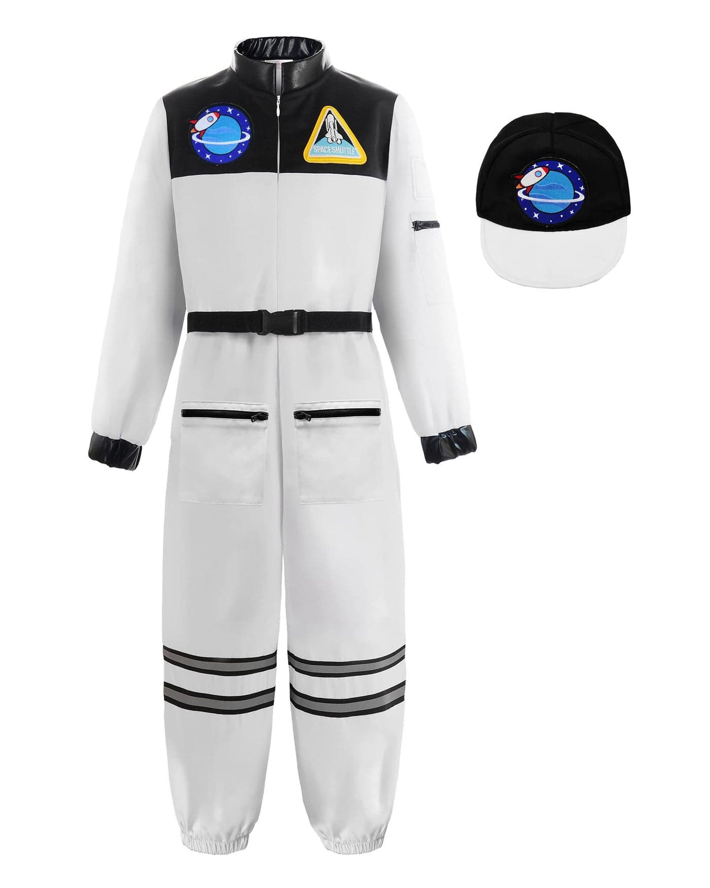 ReliBeauty Space Suit for Kids Astronaut Costume for Kids with HatWhite140