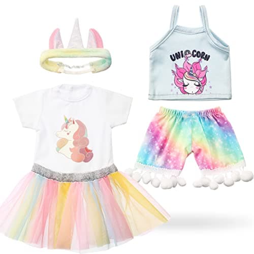 Set of 2 Summer Teddy Bear Clothes Cap Gow Outfit Fits Make Your Own Most 14 18 Bear Plush Stuffed Animal Outfit Pet Dog Doll Cap and Gown Build a Bear ClotheUnicorn Style Fit 1418