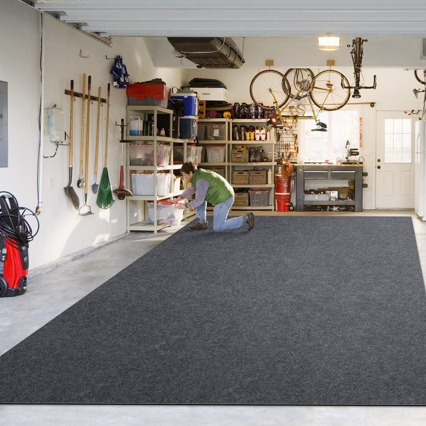 TREETONE Oil Spill Mat 74 x 84 Ft Premium Absorbent Oil Pad Contains Liquids Protects Garage Floor from Spills Drips Splashes and Stains Washable Reusable Waterproof Rubber Parking Mats