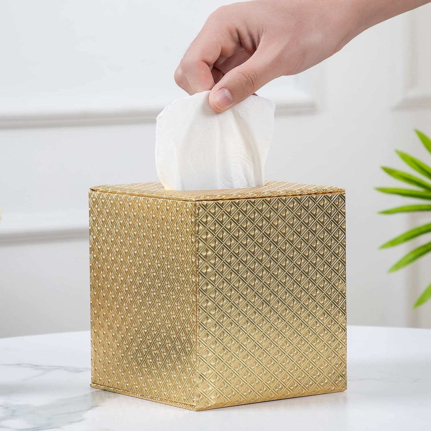 Gold Tissue Box CoverTissue Box Cover SquareBlack Tissue Box HoldersTissue Holder for Bathroom AccessoriesBathroom Tissue Holders