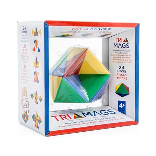 Tri-Mags Magnetic Puzzle Toy, 24 Piece STEM Learning Toy
