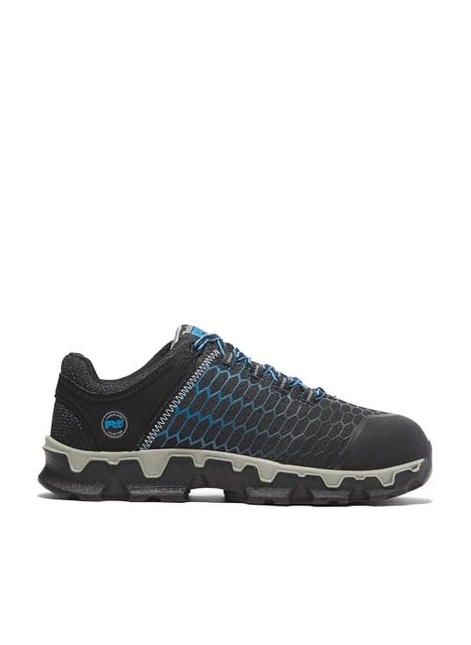Timberland PRO Men's Powertrain Sport Alloy Safety Toe Industrial Athletic Work Shoe, Black/Blue-2024 New, 9.5 W