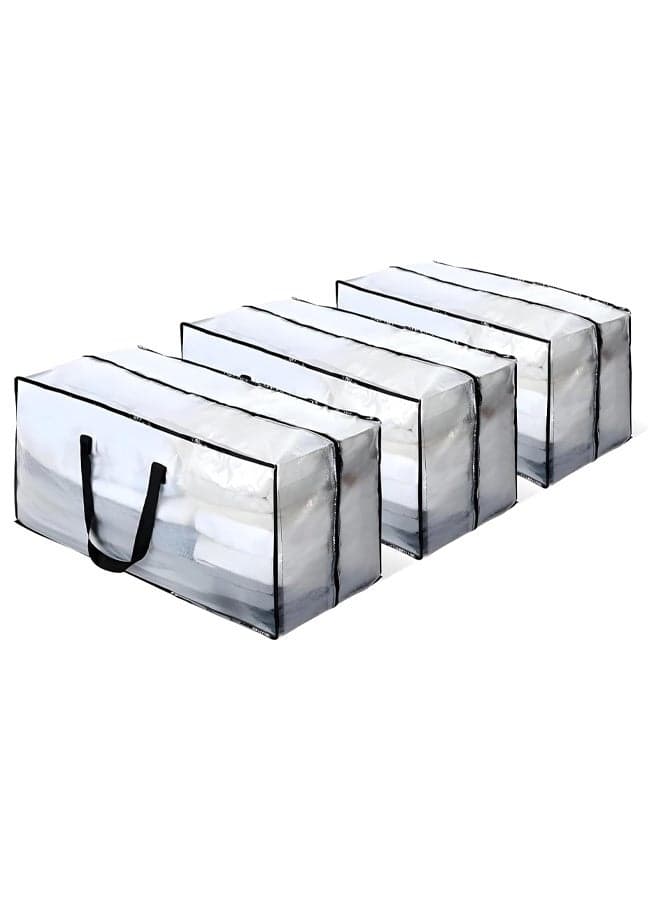 3Pcs Moving Bags, Storage Bags with Zipper & Handles, Foldable Clothes Storage Bags, Space-Saving, Waterproof and Dustproof,Sturdy and Durable,for Moving, Camping, Travel,74x34x36cm