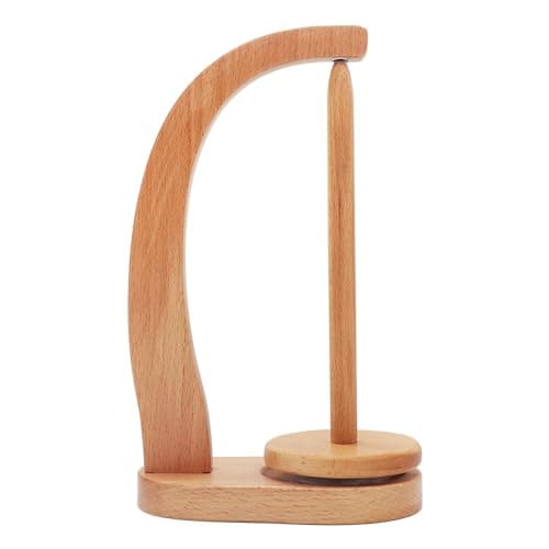 Sthmeyue Yarn Holder for Crocheting Beech Yarn Spinner Effortless Rotation Achieved Through Magnetic LevitationWooden Spinners for CrochetingYarn Ball Holder Natural