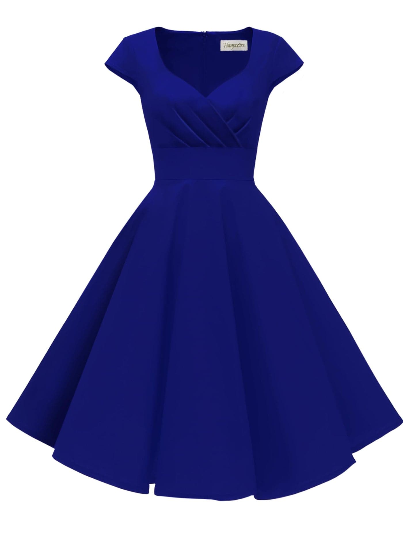Hanpceirs Women's Cap Sleeve 1950s Vintage Party Dress Cocktail Dress Formal Dresses with Pocket Royal Blue L