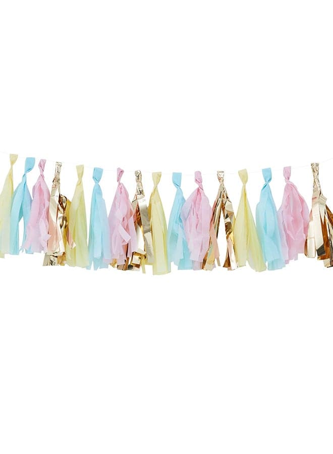 Pastel And Tassel Garland 22.5 x 15.5cm