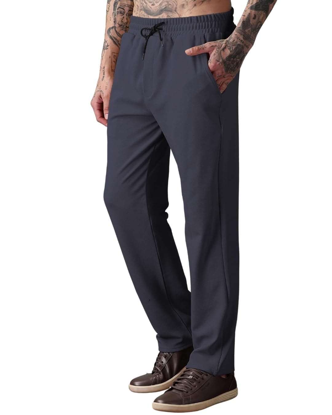 Urban Buccachi Men's High Rise Regular Track Pants (TRK-001-XL(34)-Dark Grey