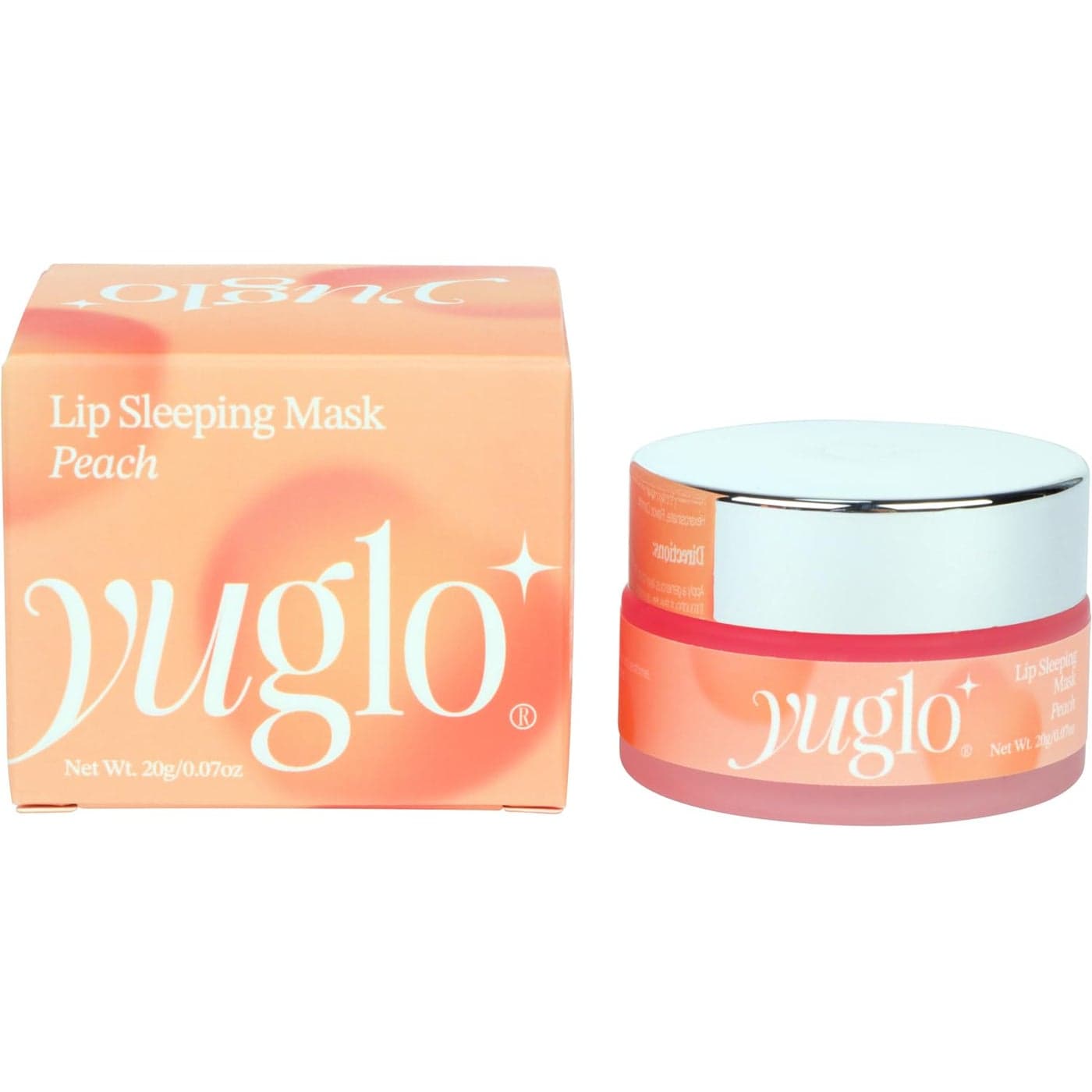YUGLO Lip Sleeping Mask Peach Flavor Hydrating Soothing Lip Treatment for Dry Chapped Lips Plumps Moisturizes Overnight Lip Repair
