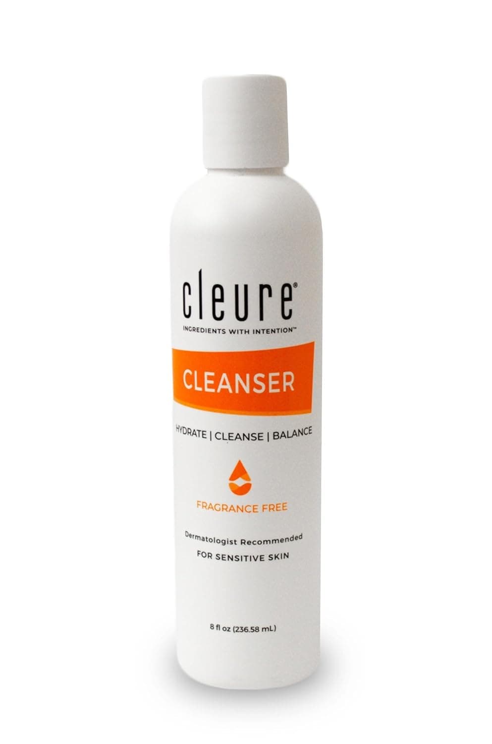 Cleure Lotion Cleanser for Dry Sensitive Skin Free of Fragrance Gluten Paraben Salicylate and Non Comedogenic 8 oz 1 Pack