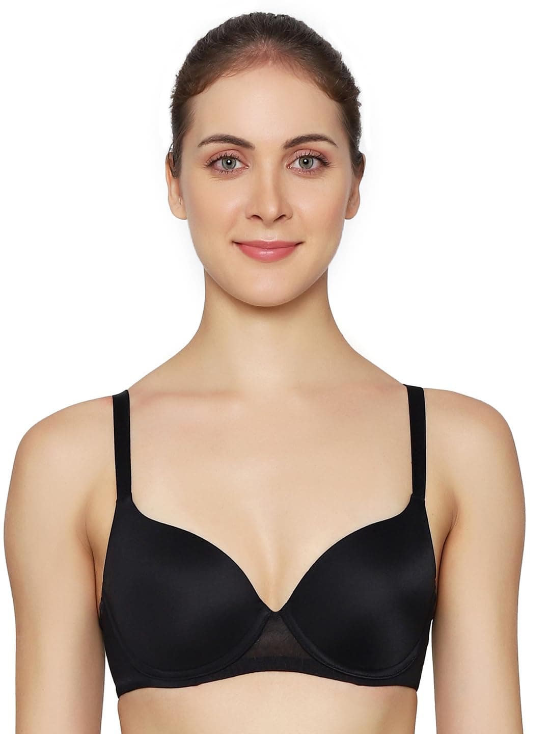 Triumph International Wired-Padded T-Shirt Bra for Women | Minimizer Size -, Black Smooth Cups & Adjustable Straps | Comfortable Underwire Support | Pack of 1
