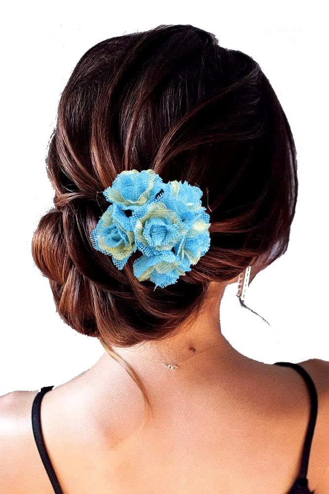 Hair Flare Artificial Hair Accessories Bridal Hair Pins For Wedding for Women And Girls-2284, Sky Blue, Pack of 1