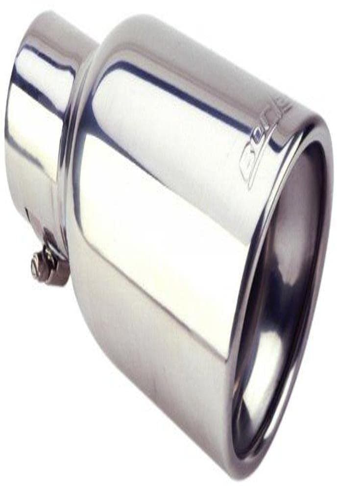 Borla 20154 Single Round Rolled AngleCut Tip w Clamp Borla Embossed Stainless Steel