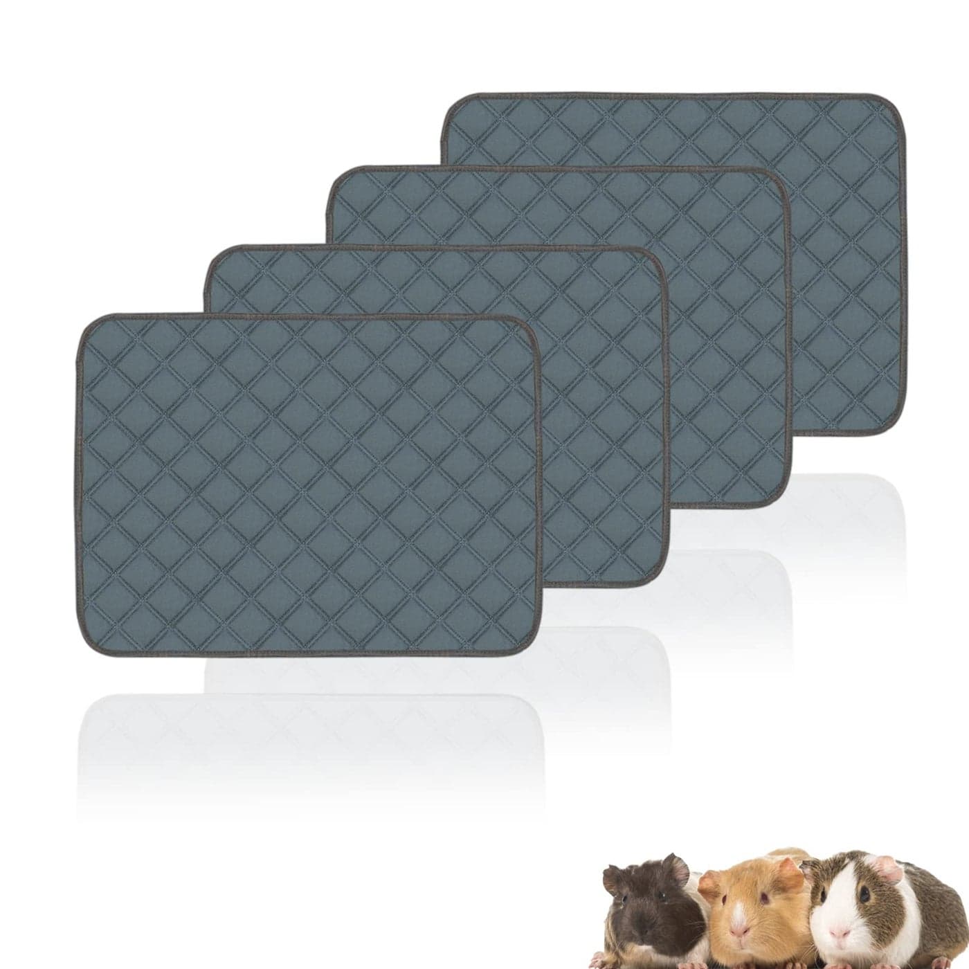 Mooydee 4 Pack Guinea Pig Cage Liners Washable Guinea Pig Bedding Reusable Waterproof Super Absorbent Guinea Pig Pee Pads Anti Slip Mat for Small Animals Rabbit Hamster Rat 24 x 18