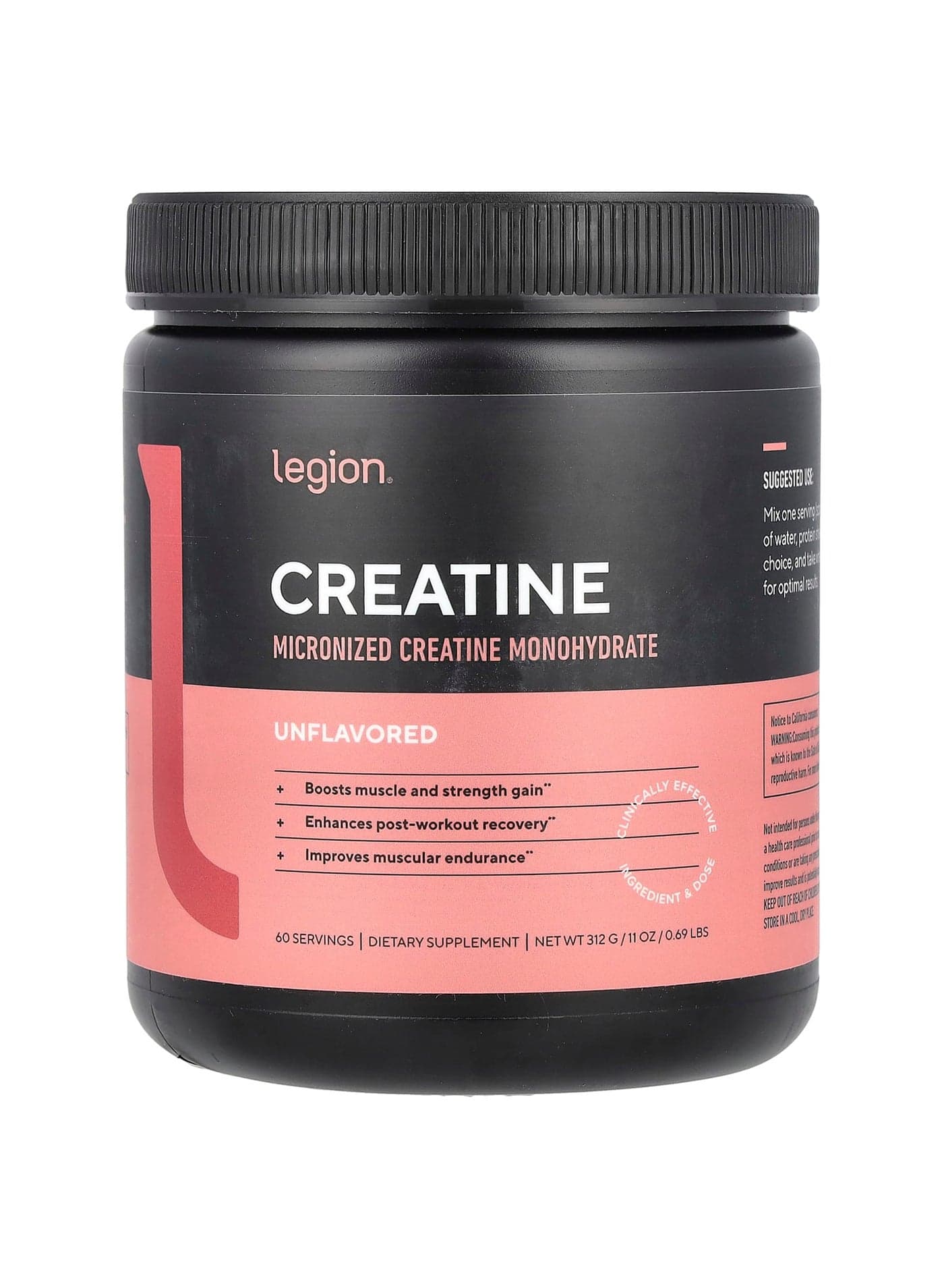 Creatine, Micronized Creatine Monohydrate, Unflavored, 0.69 lbs (312 g)