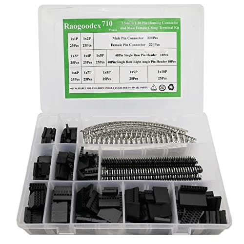 710Pcs 2.54mm Jumper Wire Cable Female Connector with 40 Pin Pitch Single Row Pin Headers,Male/Female Pin Connector Kit