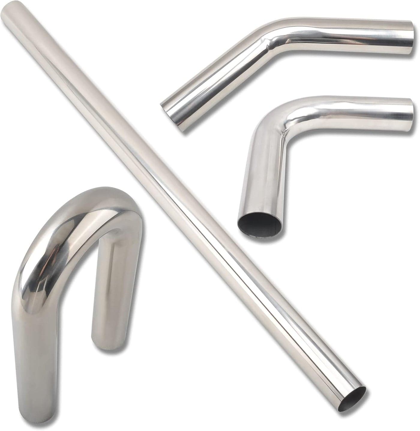 FGJQEFG 2.5 Inch DIY Custom Mandrel Exhaust Pipe Kit - 4PCS T304 Stainless Steel