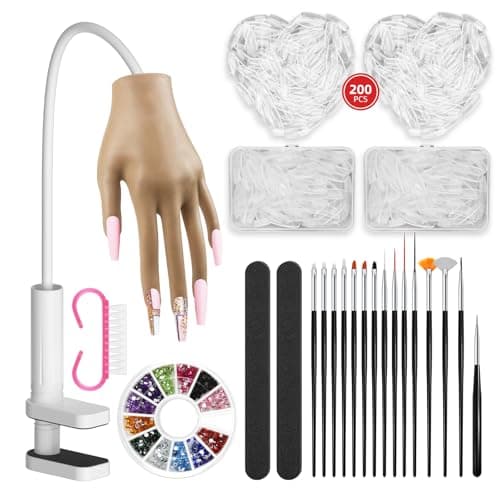 Practice Hand for Acrylic Nails Nail Tips Wont Fall off Fake Hand Flexible Movable Nail Practice Hand Mannequin Hand For Nails Nail Hand for DIY Nail Manicure